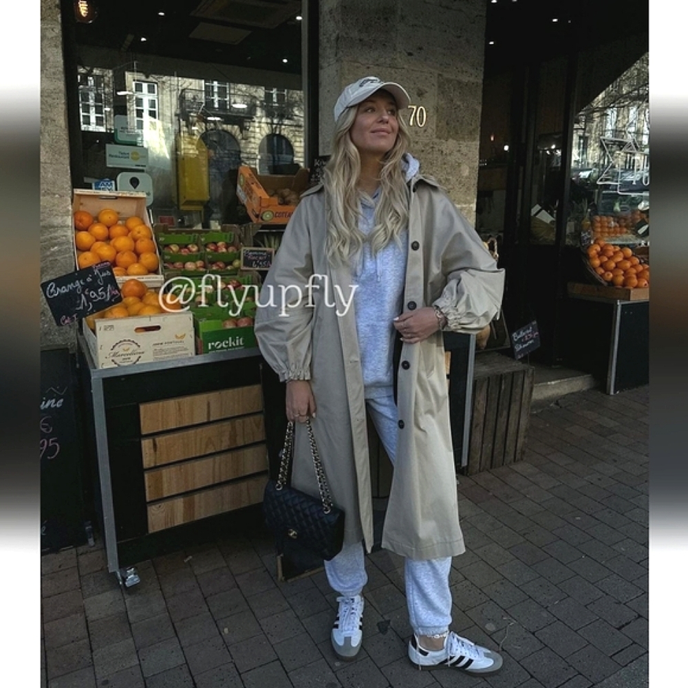 Zara hooded * oversized long camel trench jacket NWT - Picture 7 of 12